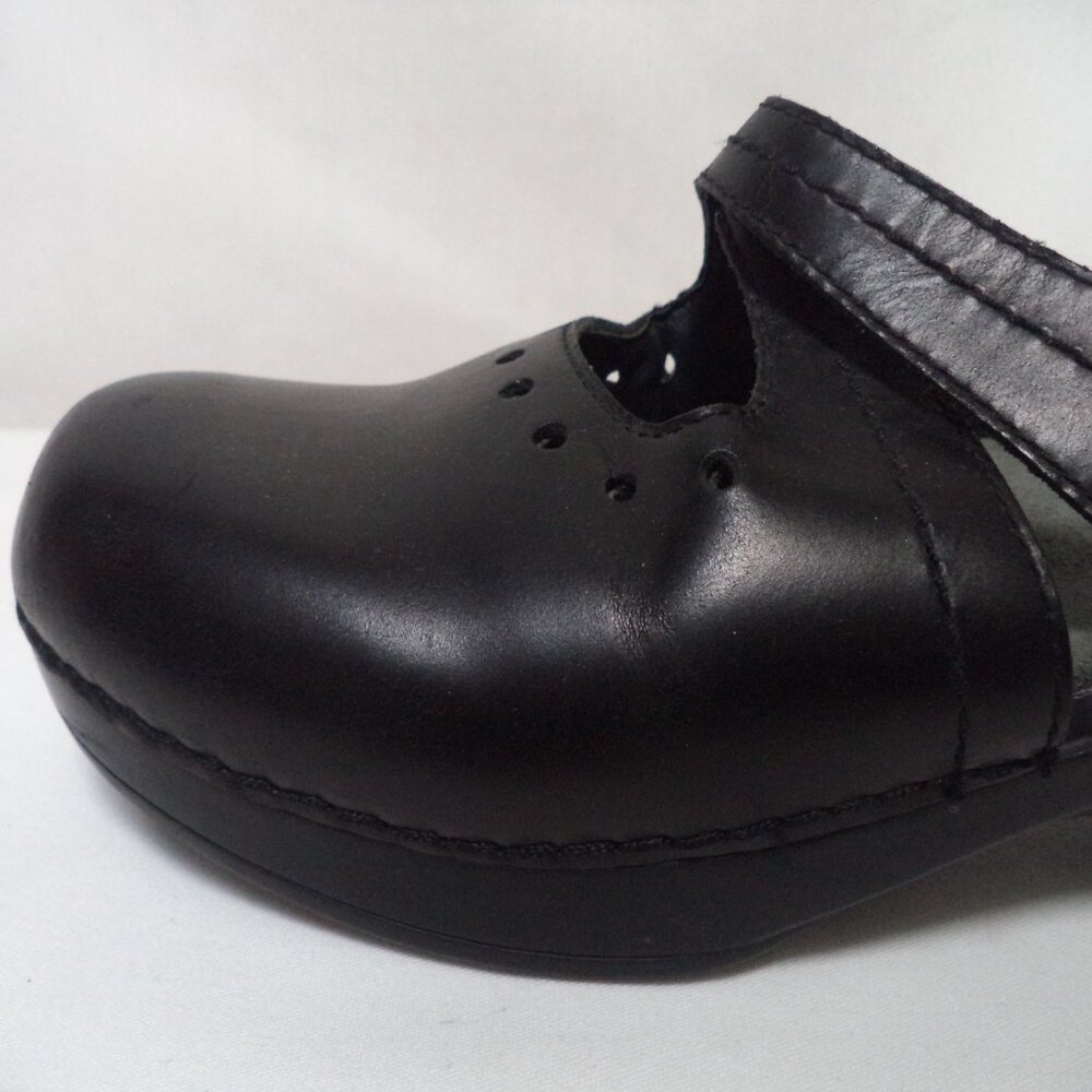 Dansko Black Leather Strap Mules - Picture 9 of 12